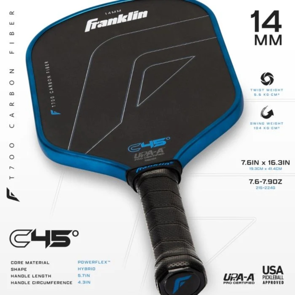 Franklin C45° Carbon Hybrid Series Pickleball Paddle