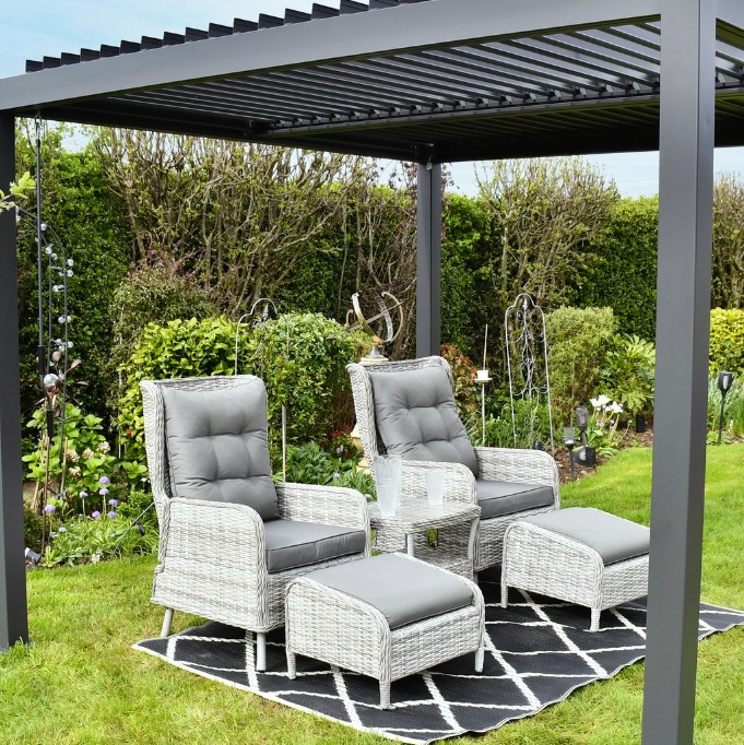 SAC LUX Alloy & PE Rattan 5 piece Patio Set