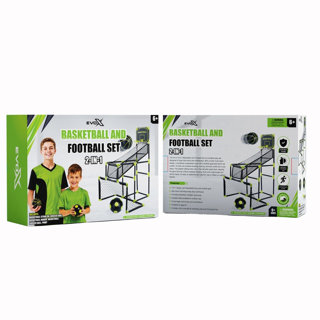 Evo-X 2-In-1 Basketball and Football Set