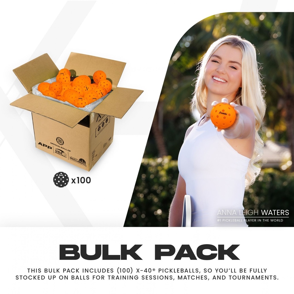 Franklin Outdoor X-40 Pickleball (Pack of 100)