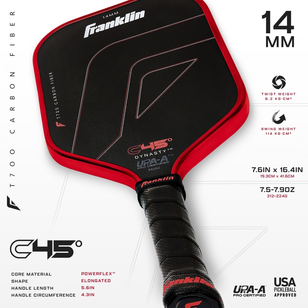 Franklin C45° Carbon Dynasty Series Pickleball Paddle