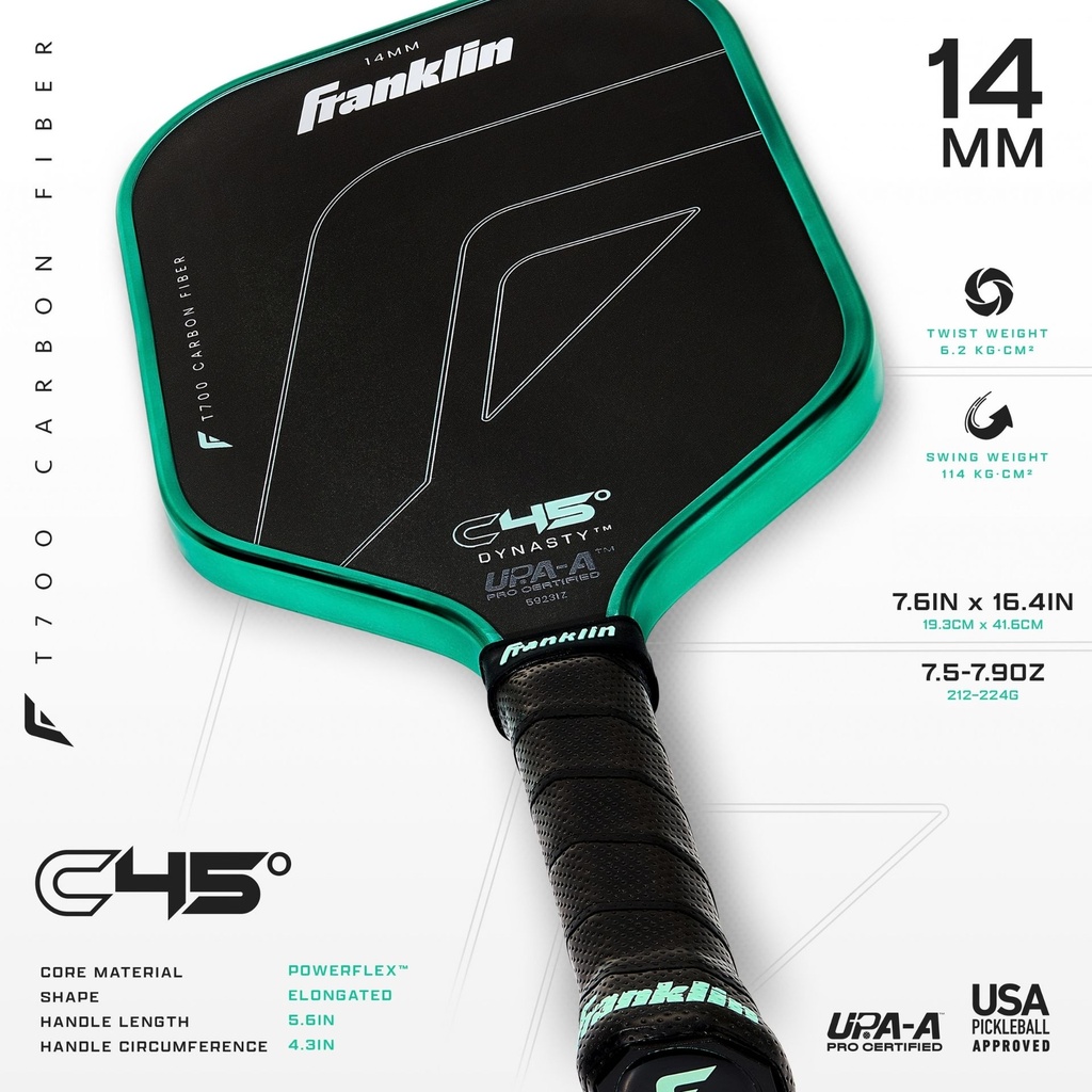 Franklin C45° Carbon Dynasty Series Pickleball Paddle