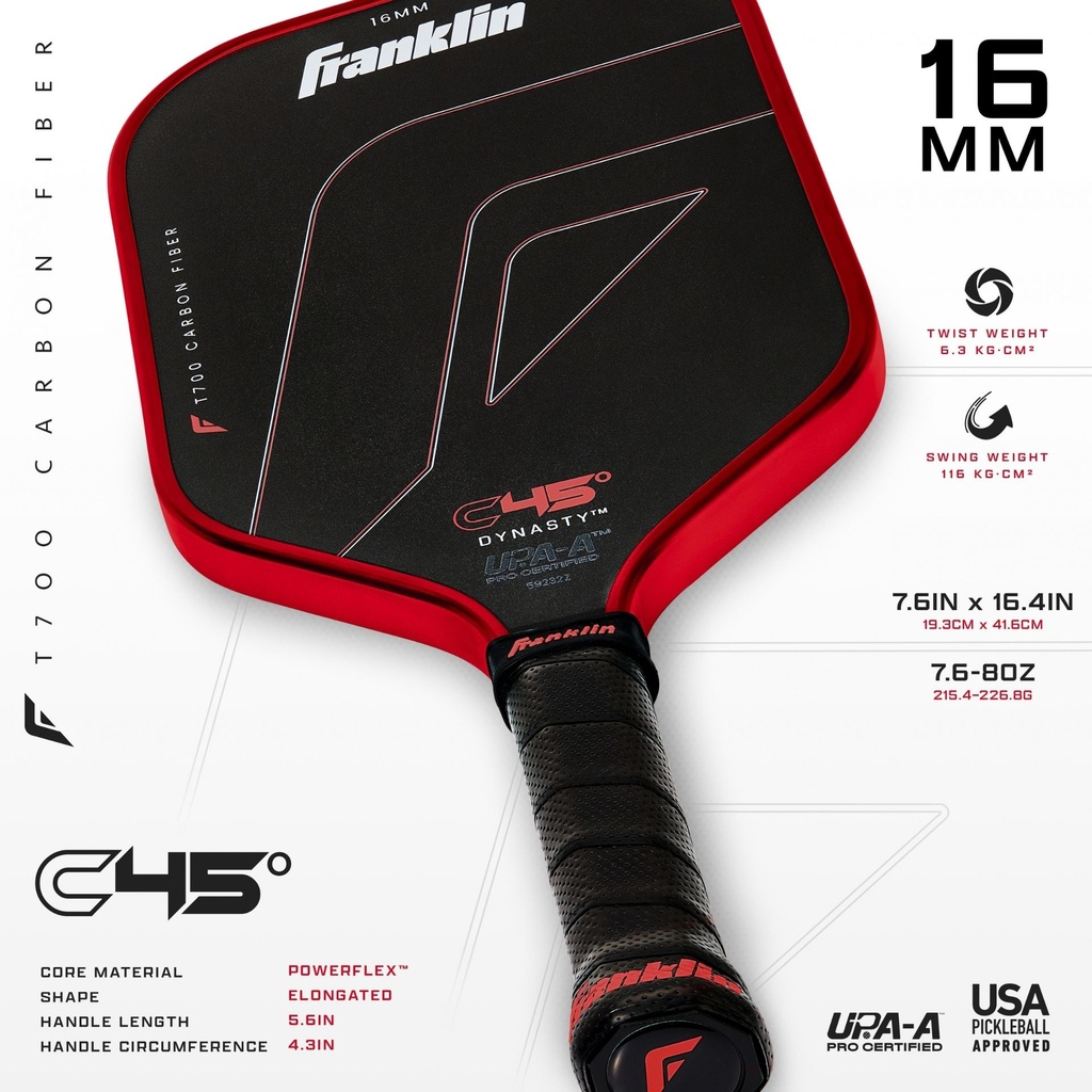 Franklin C45° Carbon Dynasty Series Pickleball Paddle