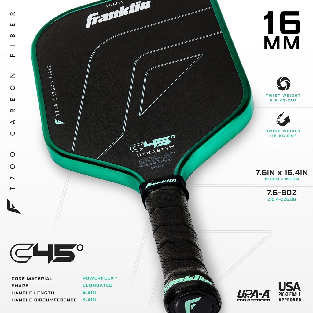 Franklin C45° Carbon Dynasty Series Pickleball Paddle