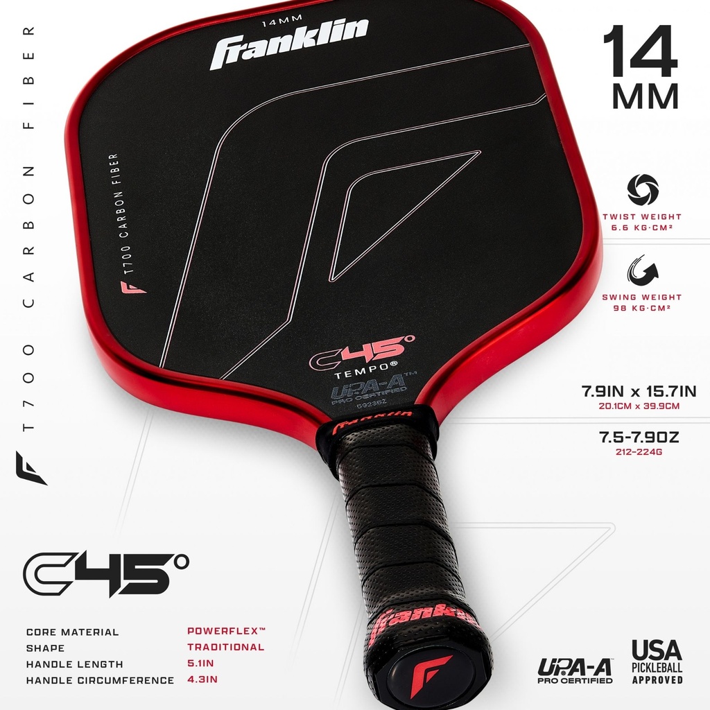 Franklin C45° Carbon Tempo Series Pickleball Paddle