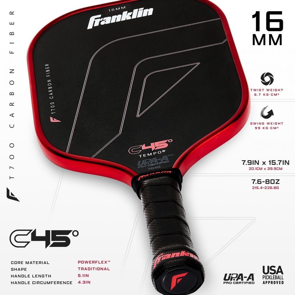 Franklin C45° Carbon Tempo Series Pickleball Paddle