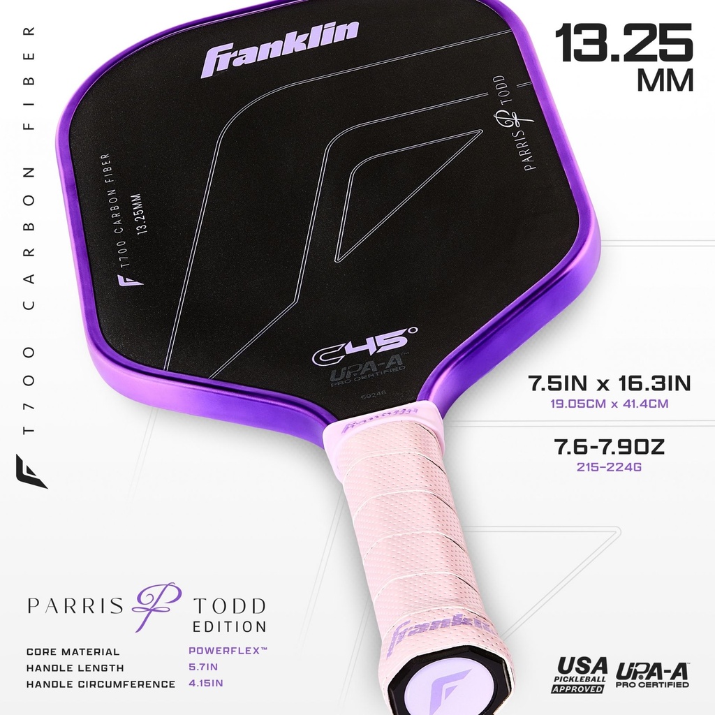 Franklin C45° Carbon Parris Todd Series Pickleball Paddle