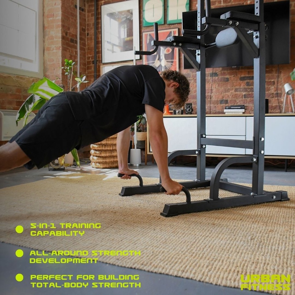 Urban Fitness Power Tower Adjustable Pull Up Station