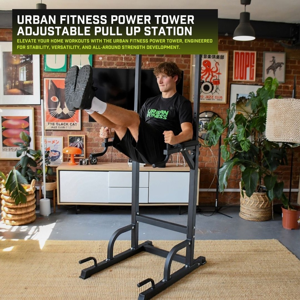 Urban Fitness Power Tower Adjustable Pull Up Station