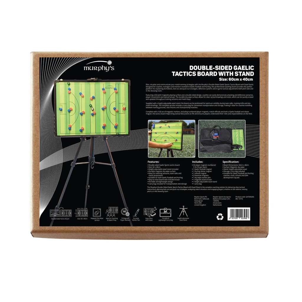 Murphy's Double-sided Gaelic Tactics Board With Stand
