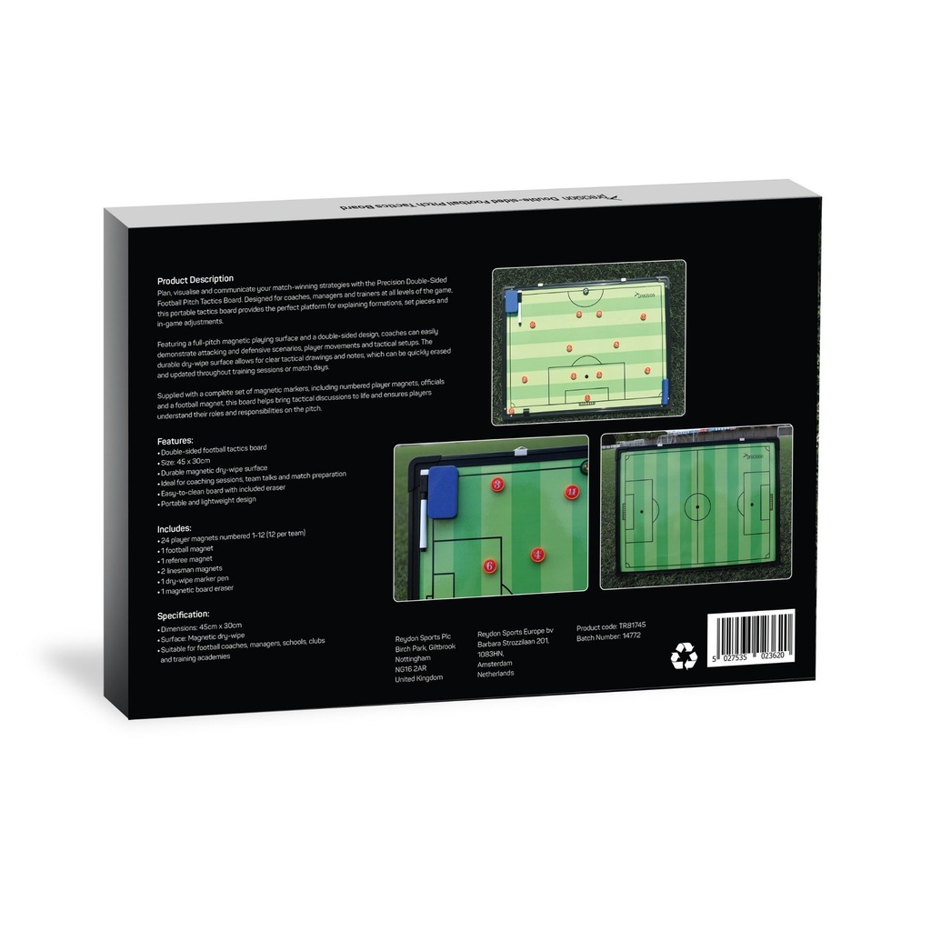 Precision Double-sided Football Pitch Tactics Board