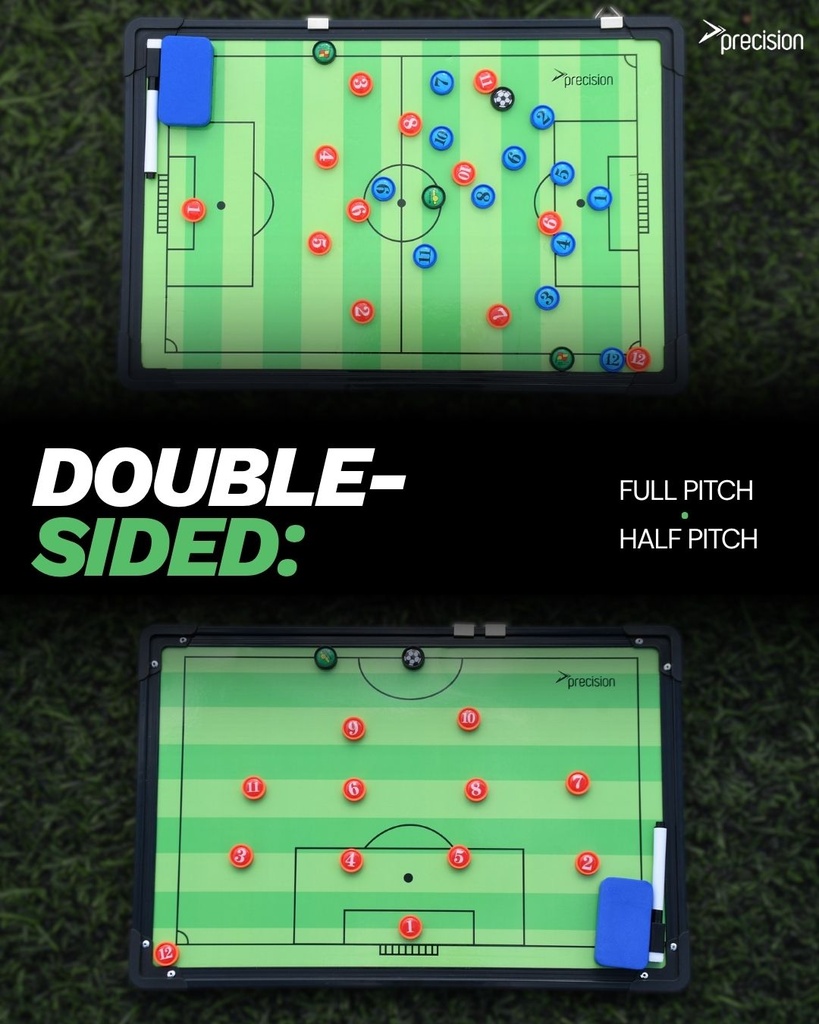 Precision Double-sided Football Pitch Tactics Board