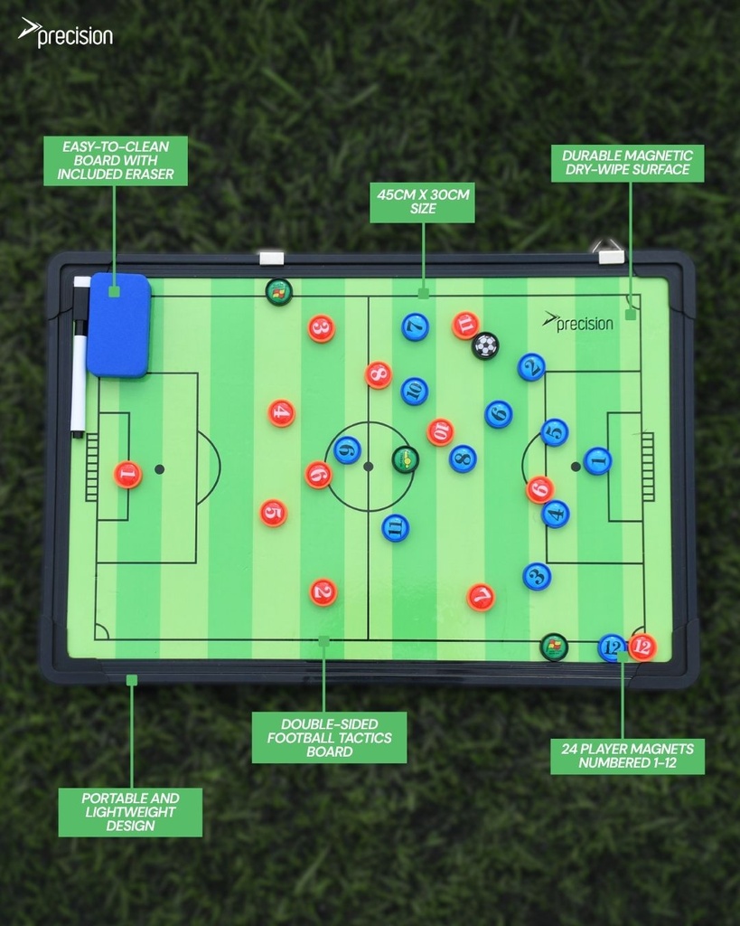 Precision Double-sided Football Pitch Tactics Board