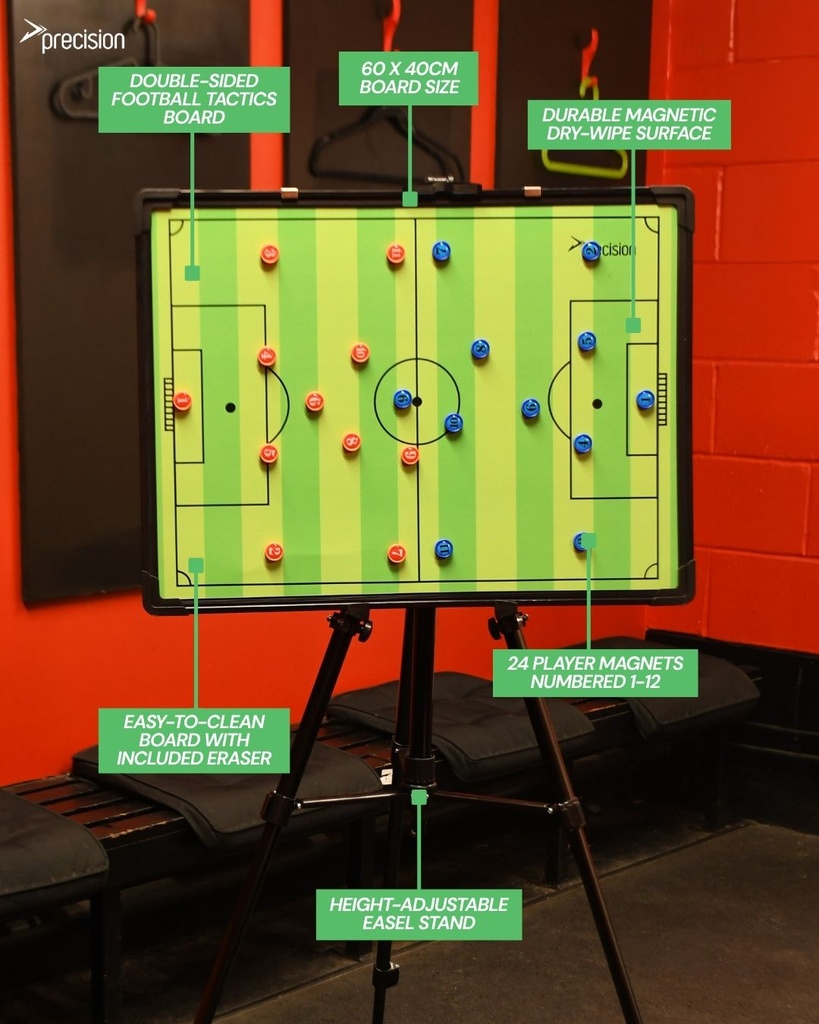 Precision Double-sided Football Pitch Tactics Board With Stand