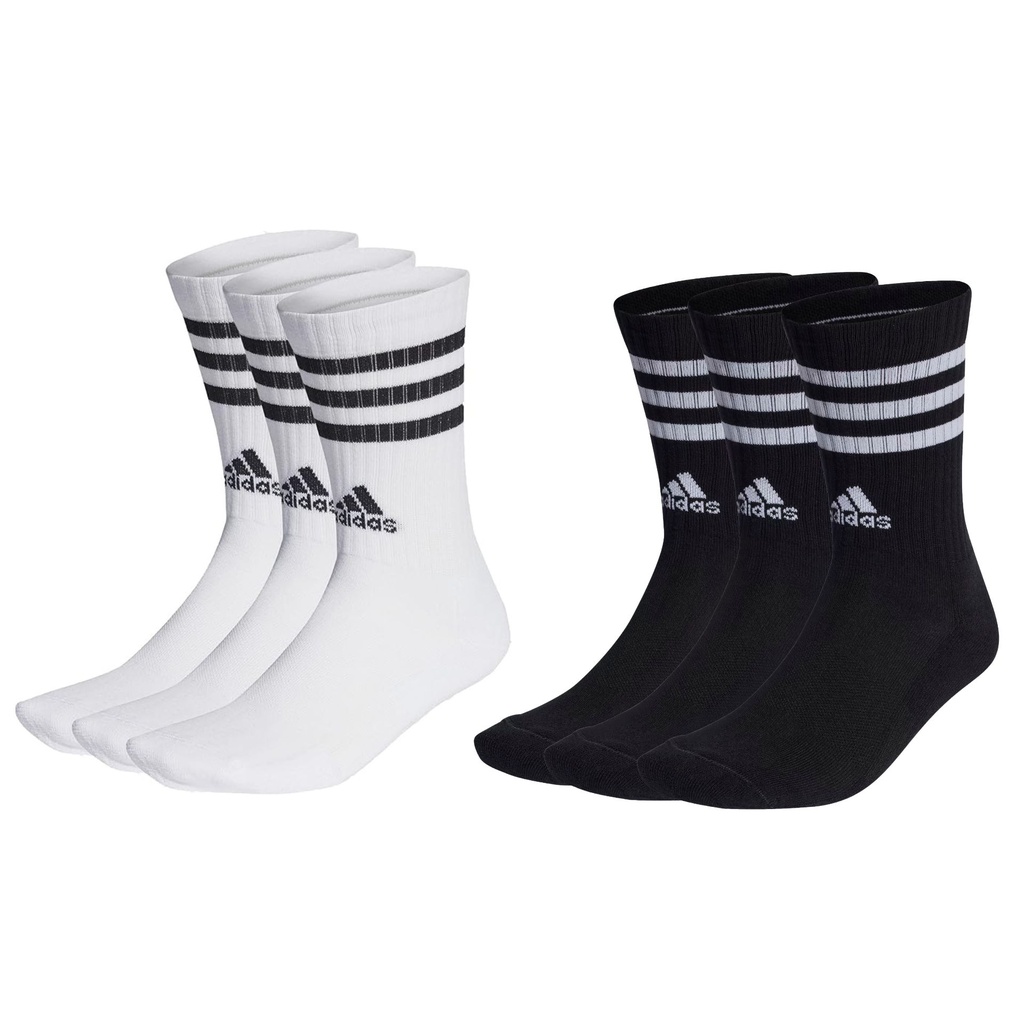 Adidas 3 Stripe Cushioned Crew Socks Adult (3 Pairs)